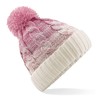 Winter hat - mod. B459:Dusky Pink, Outside, Off-white, One Size
